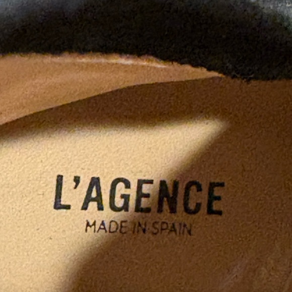 L’AGENCE “Angelique” Black Suede Ankle Boots - Picture 6 of 8